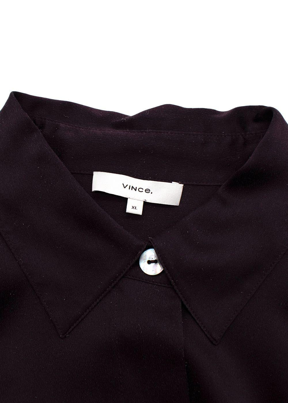 Vince Burgundy Silk Blouse