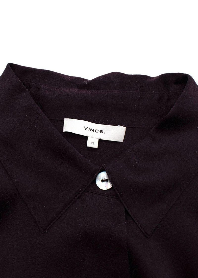 Vince Burgundy Silk Blouse