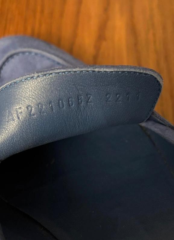 Hermes Blue Suede Loafers