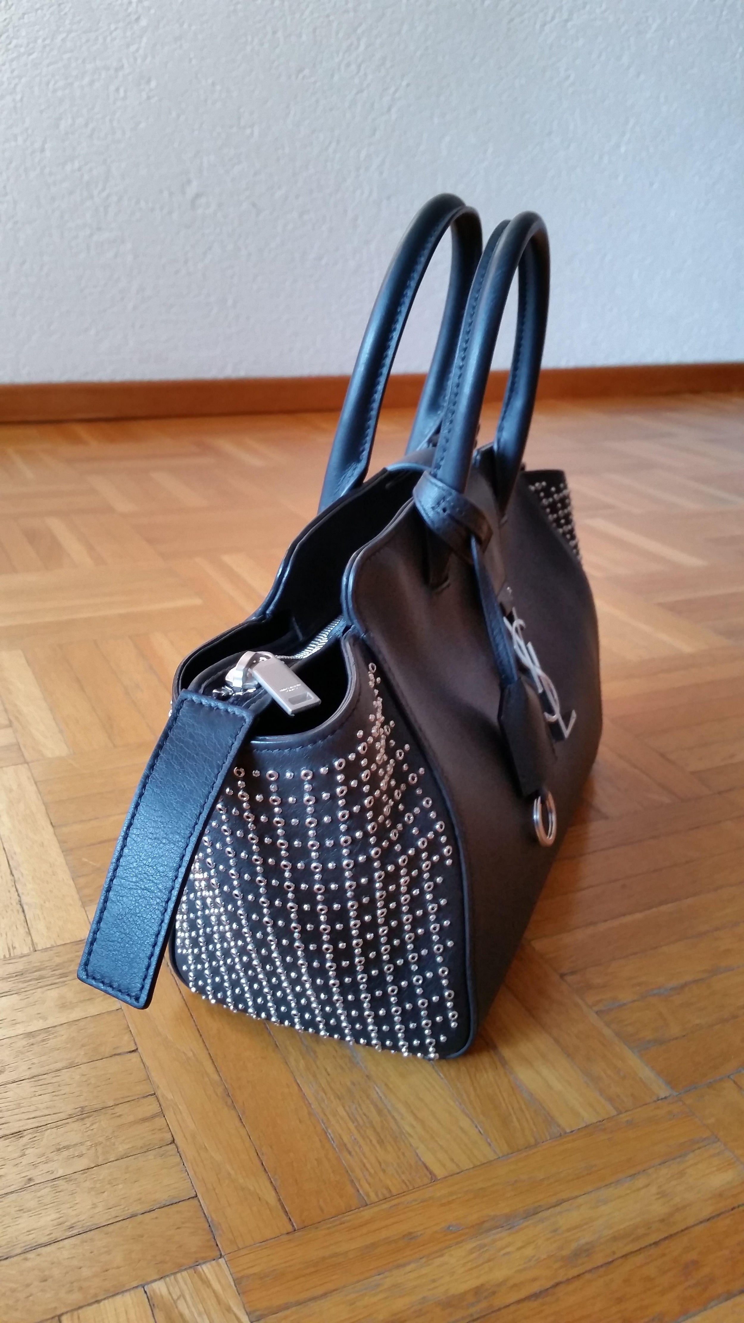 Black Studded Cabas Tote Bag