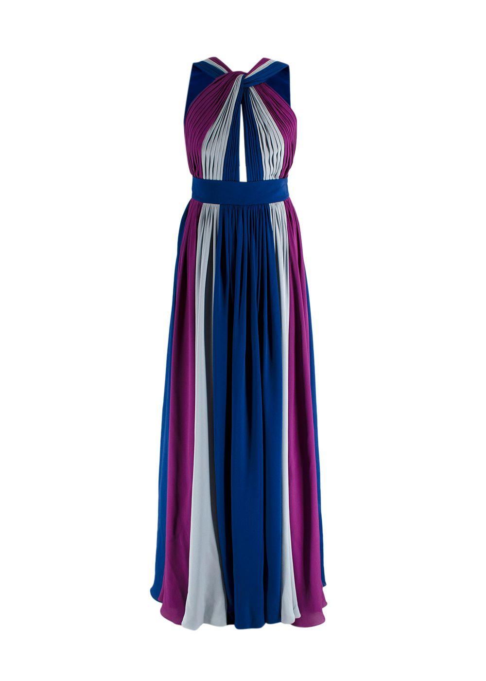 Elie Saab 2022 Runway Striped Silk Gown