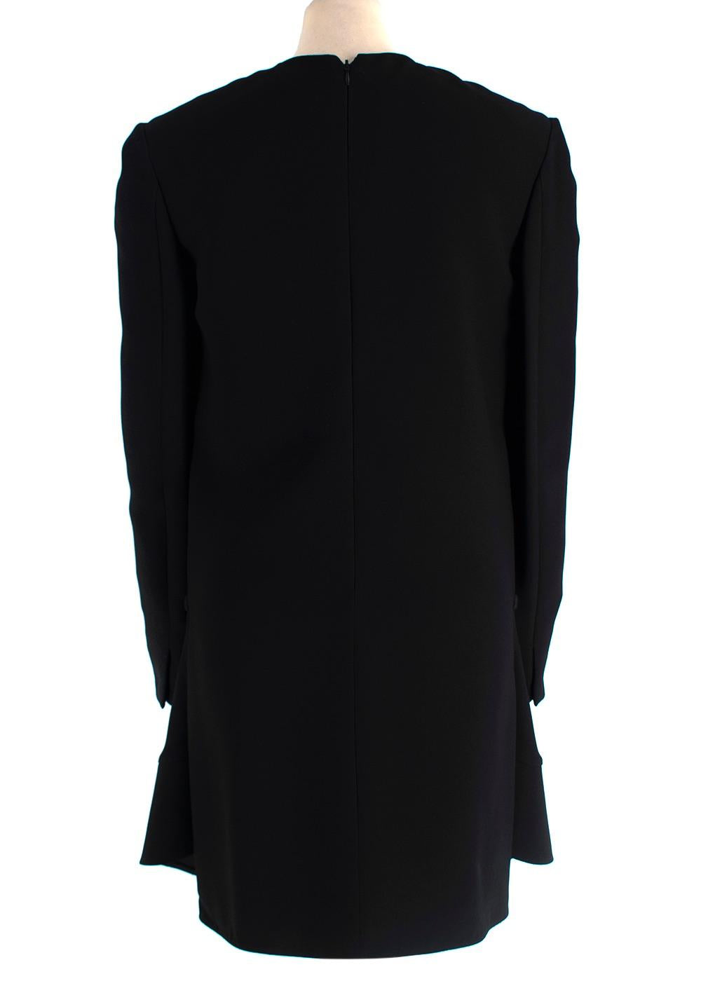 Miu Miu Black Long Sleeve Bow Detail Mini Dress