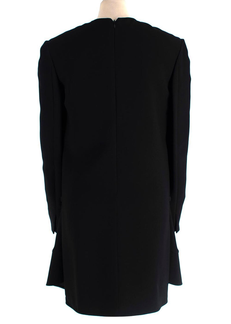 Miu Miu Black Long Sleeve Bow Detail Mini Dress