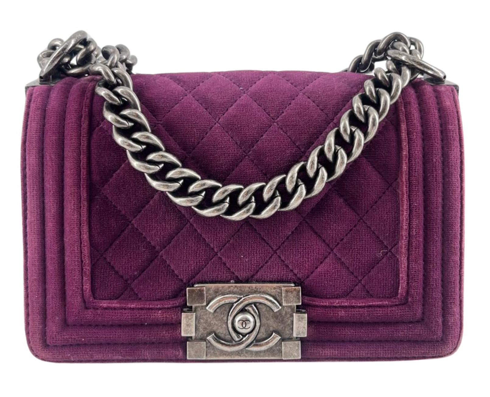 Chanel Plum Velvet Boy Bag