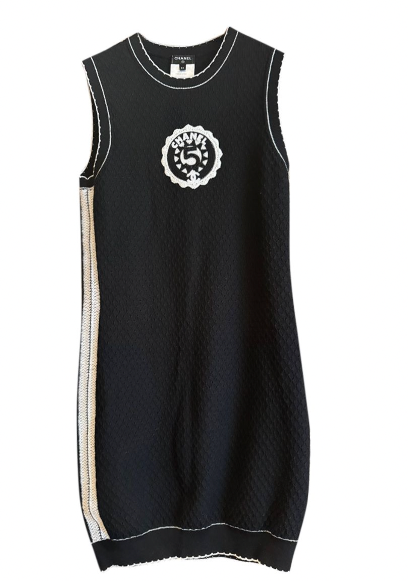 Chanel Black No.5 Embroidered Mini Dress