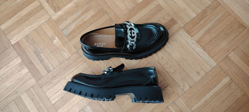 Gucci Black Leather Loafers
