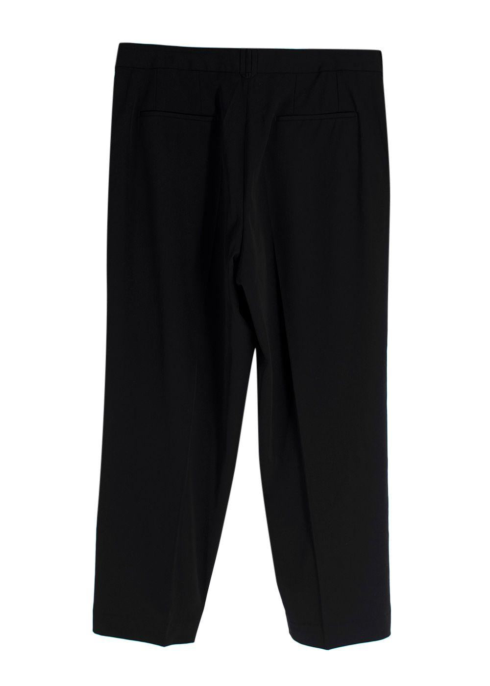 Stella McCartney Black Straight-Leg Mid-Rise Stretch-Wool Trousers