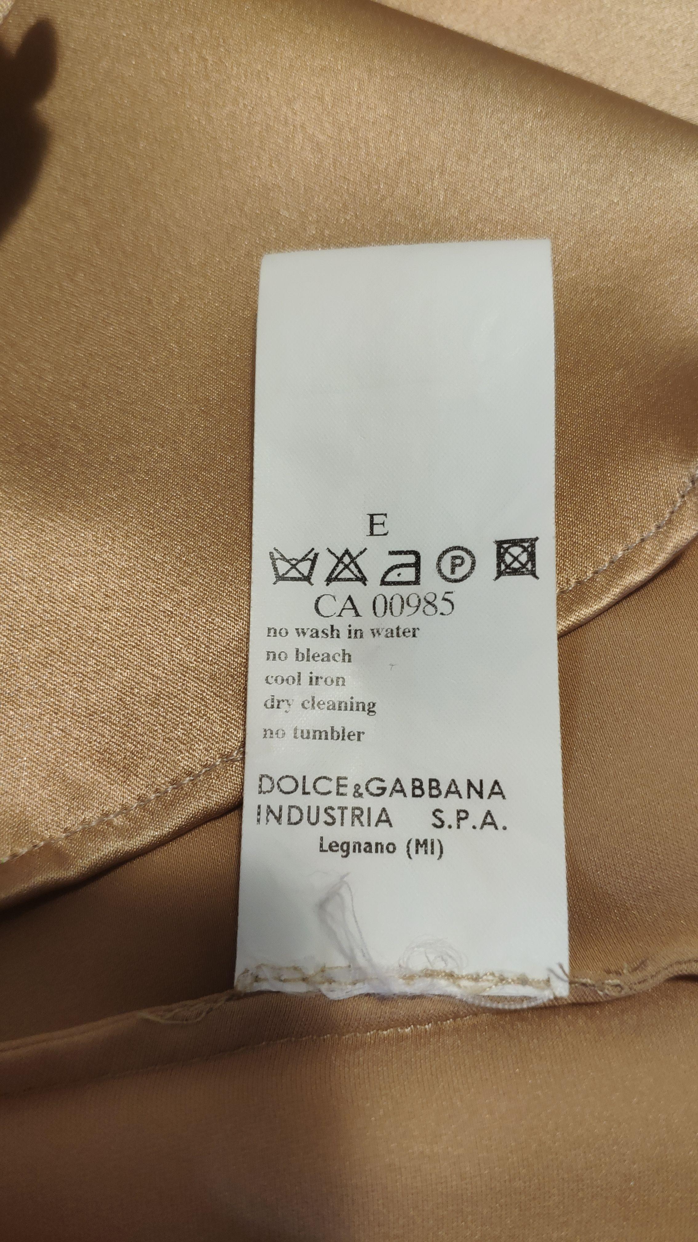 Dolce & Gabbana Champagne Gold Silk Shirt