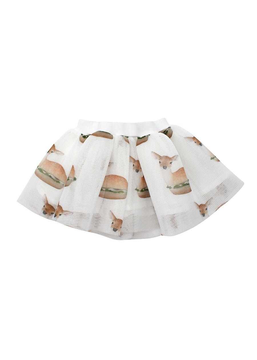 Deer Burger Printed Tulle Skirt