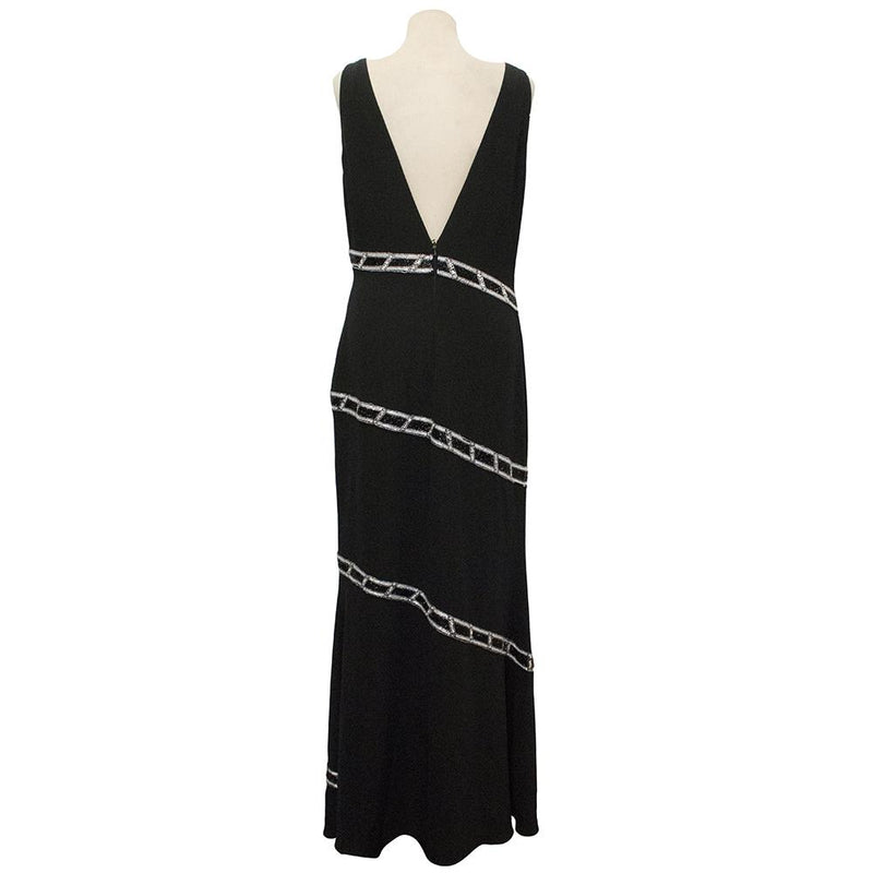 Bob Mackie Black Beaded Long Dress