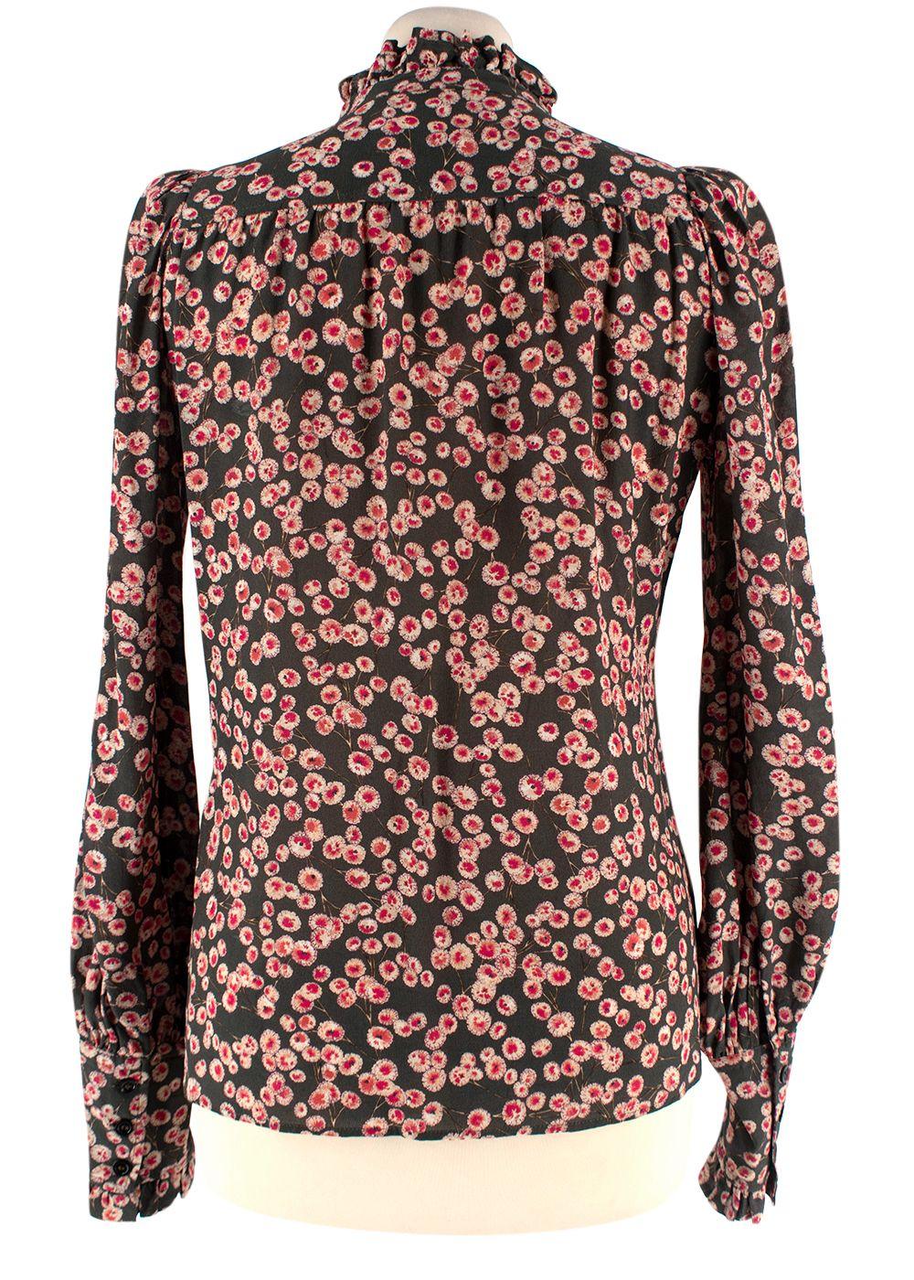 Isabel Marant Pink Floral Print Silk Blouse