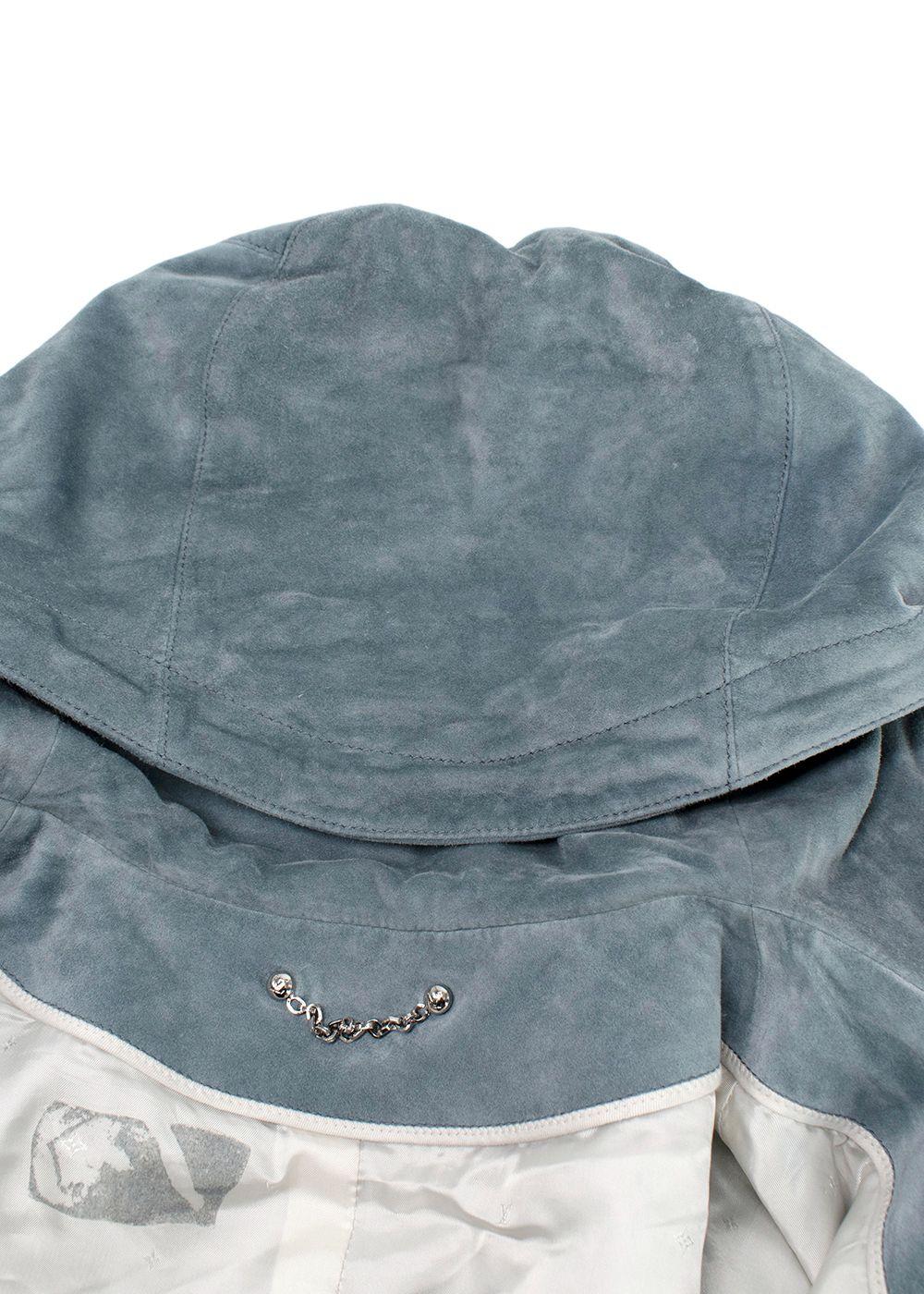 Louis Vuitton Bleu Gris Suede Bomber Jacket