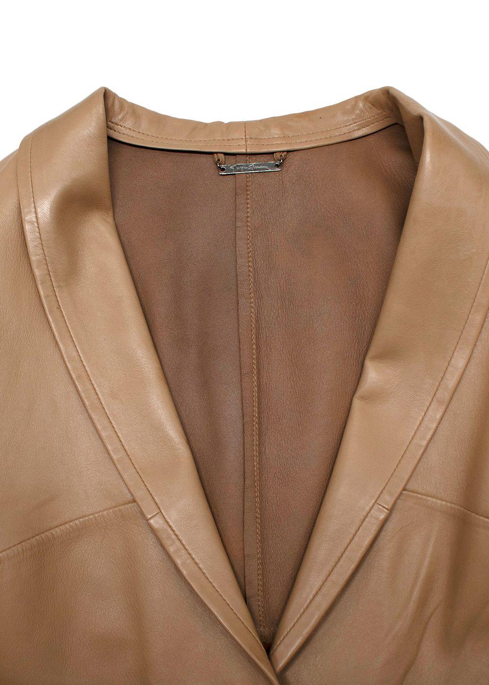 Giorgio Armani Beige Leather Blazer