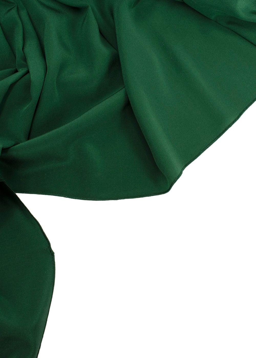 Rochas Green Pleated Open Back Dress