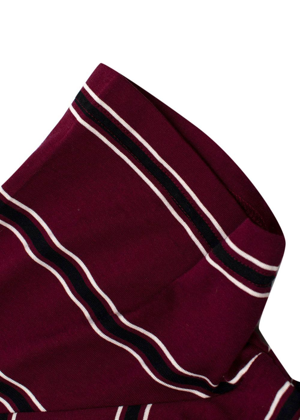 Burgundy & black striped cotton jersey T-shirt