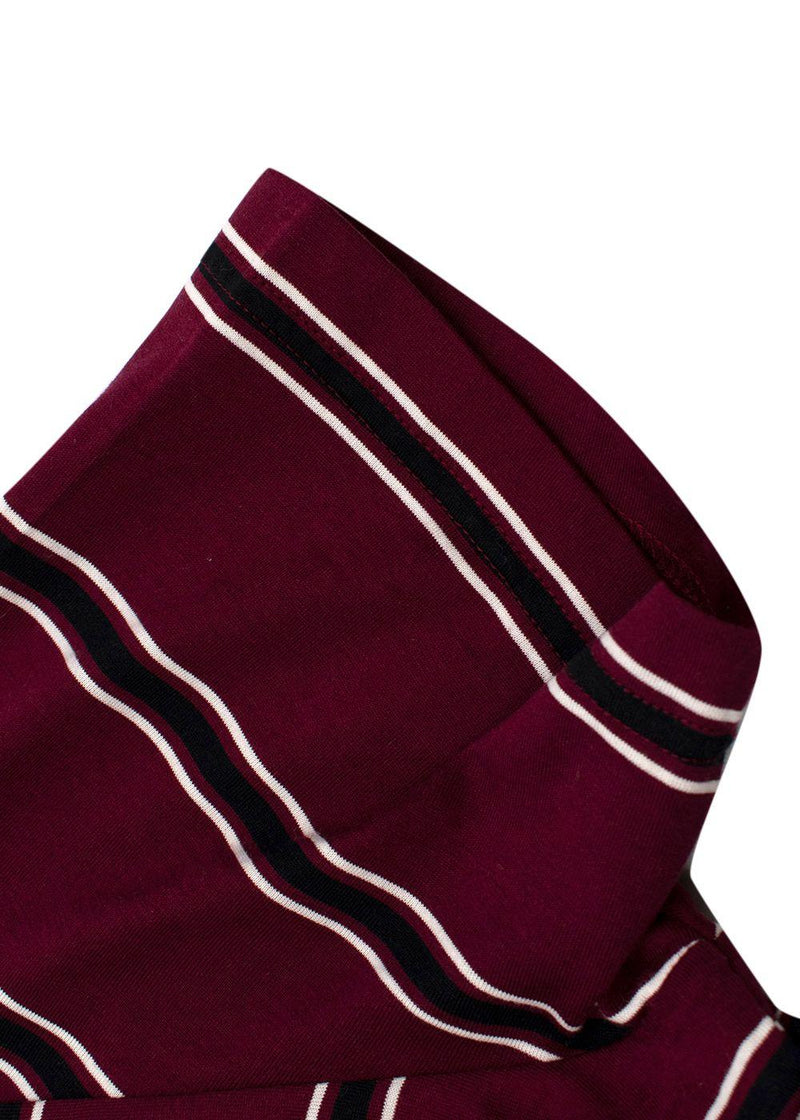 Burgundy & black striped cotton jersey T-shirt