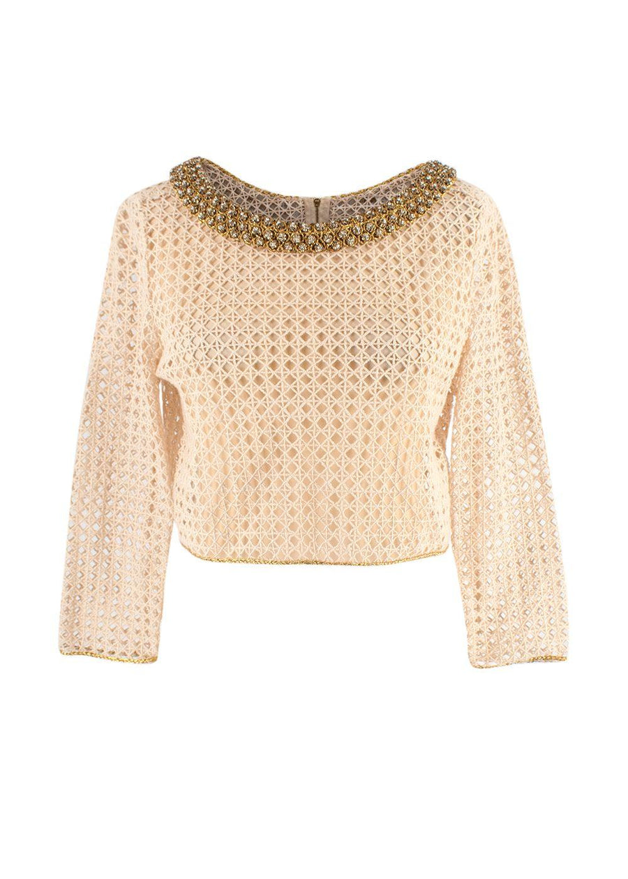 Embellished Crochet Top
