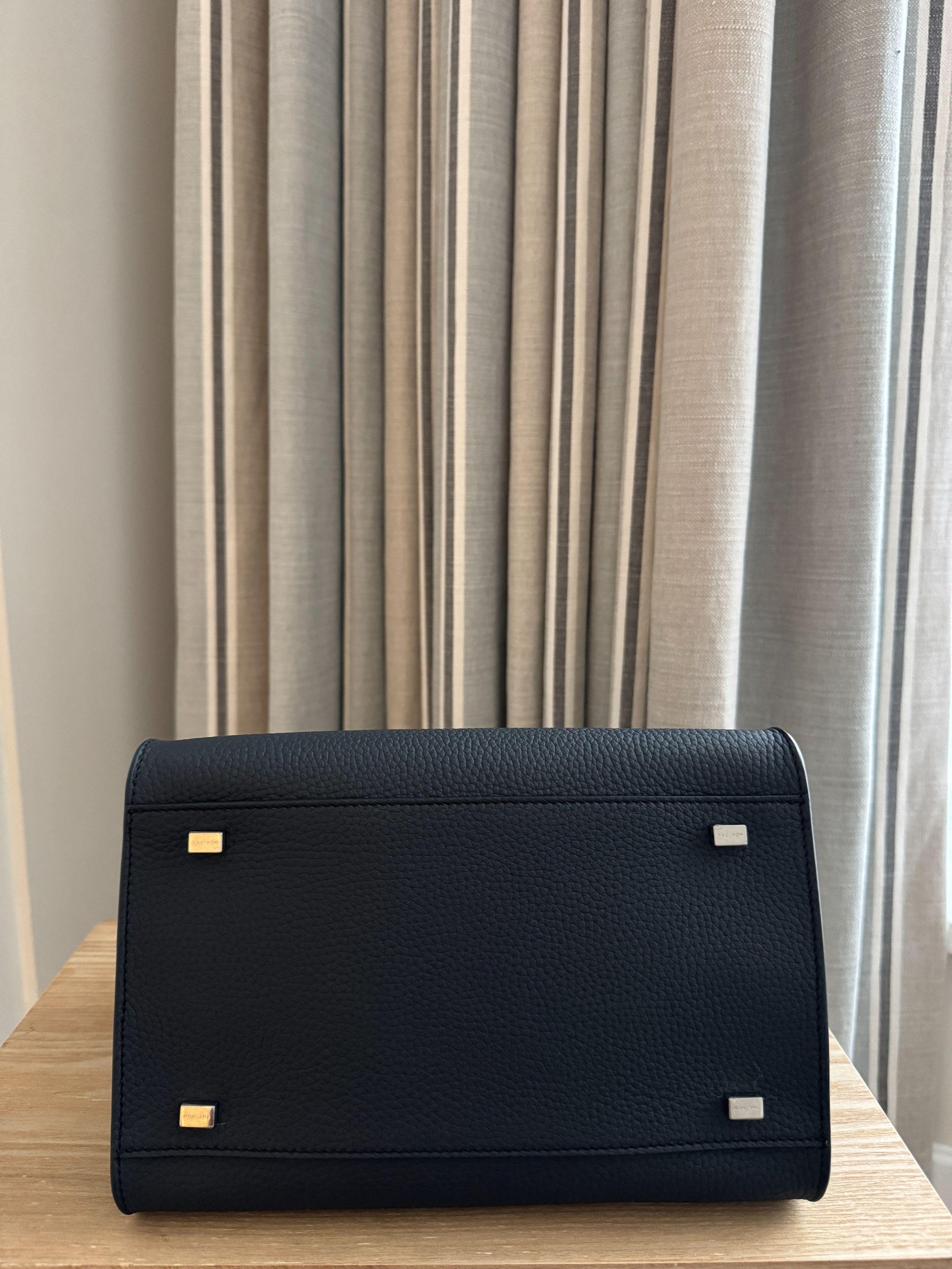 Dark Navy Grained-Leather Margaux 10 Bag