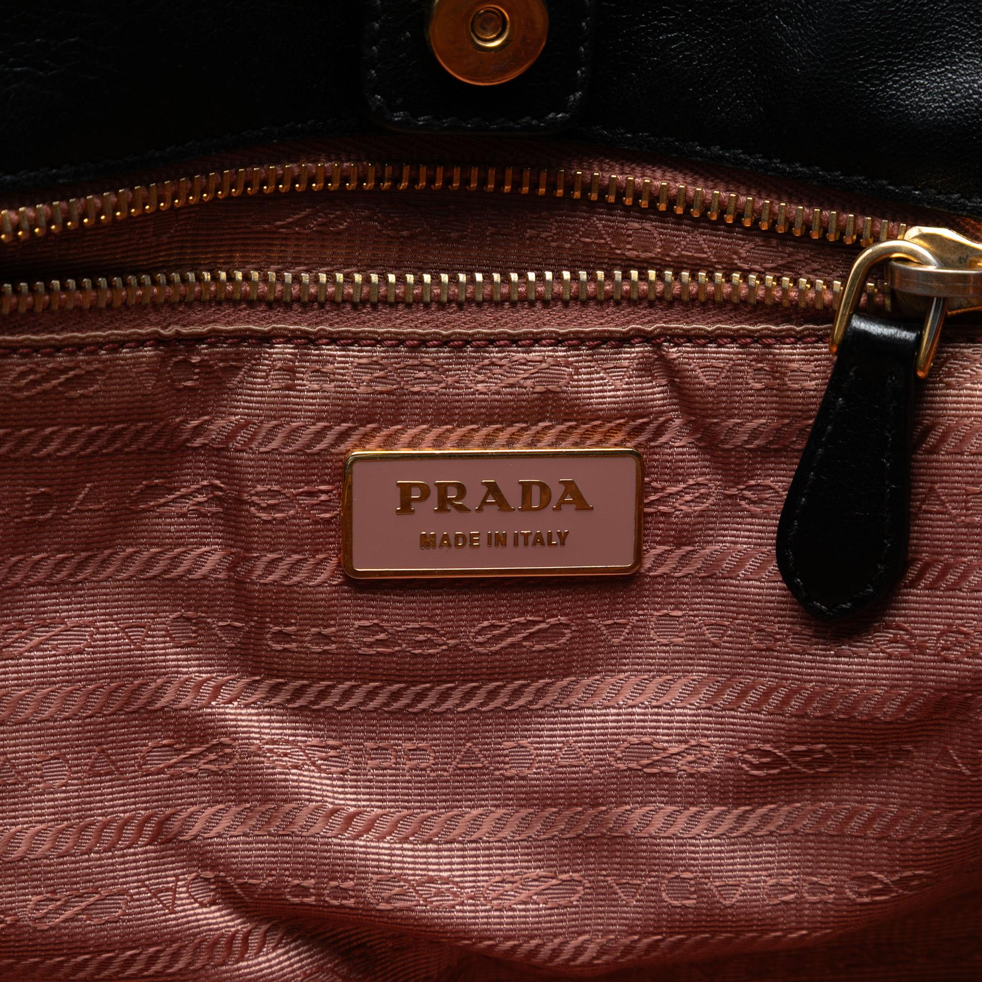 Prada Black Tessuto Fiocco Bow Tote