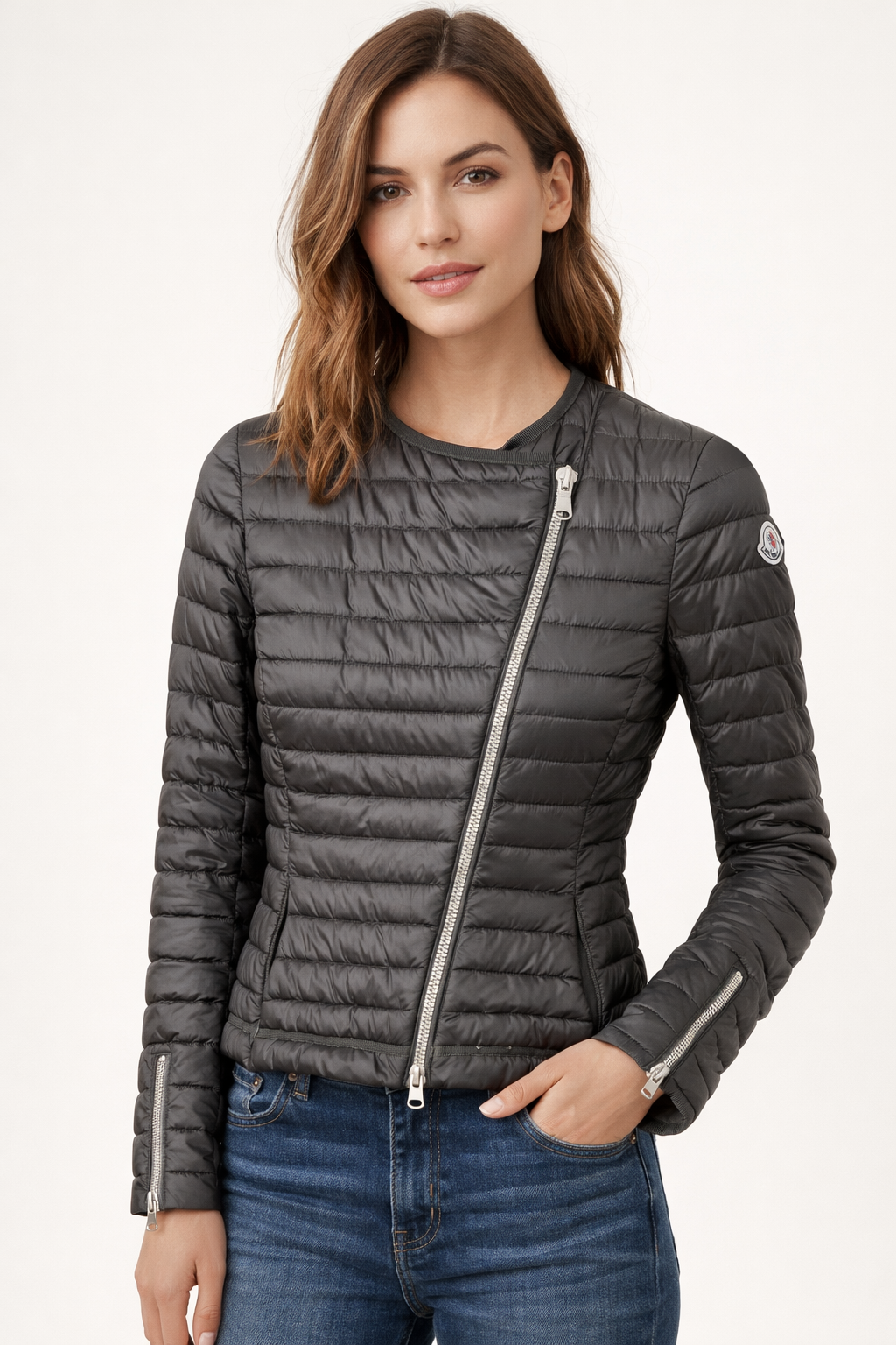 Moncler Lightweight Quilted Military Green jacket