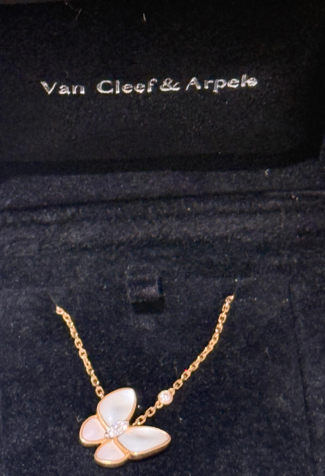 Van Cleef & Arpels Rose Gold Butterfly Pendant