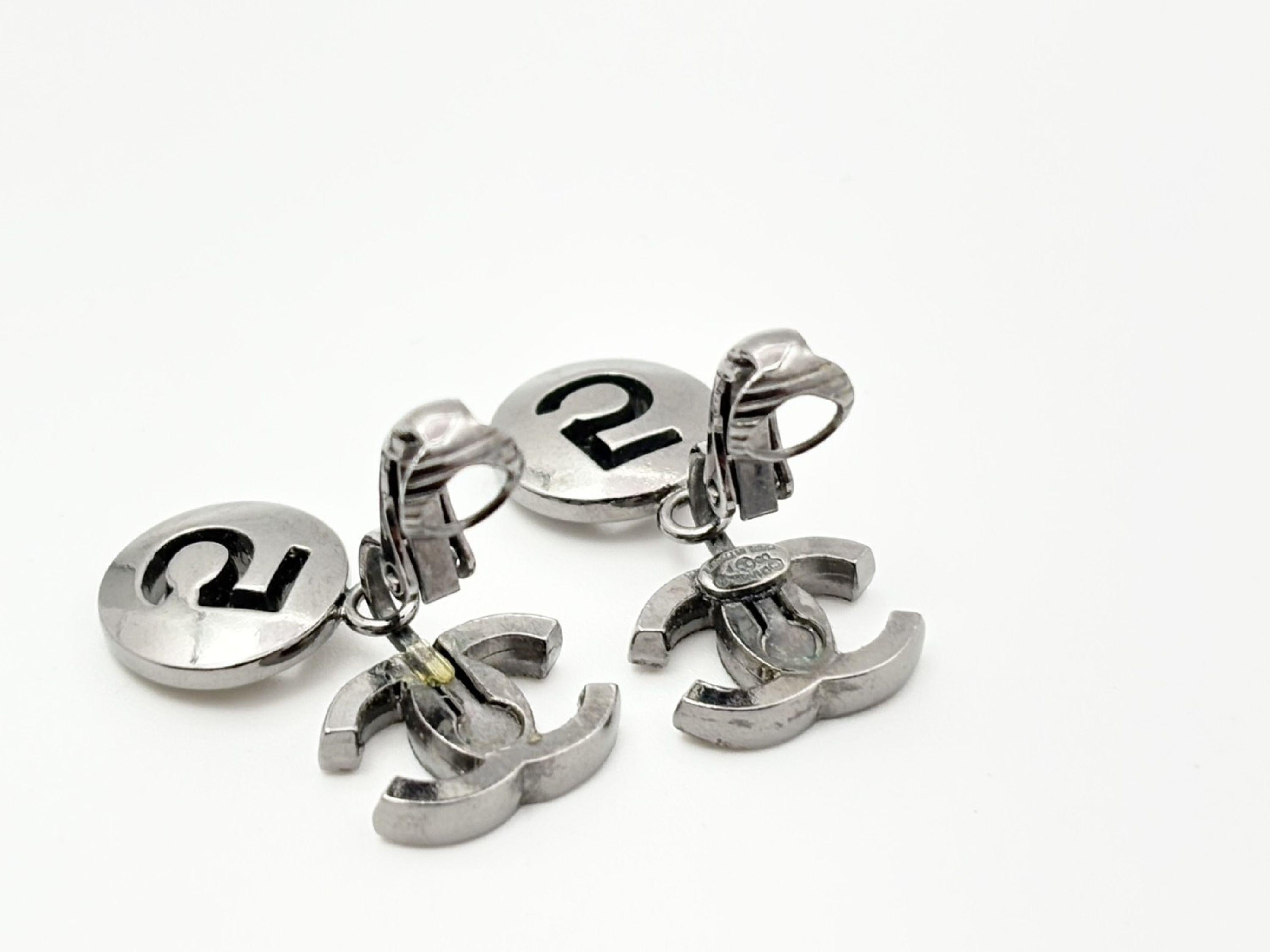Chanel Number 5 Logo Earrings