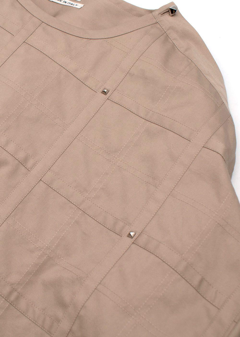 Hermes Beige Studded Cotton Tunic