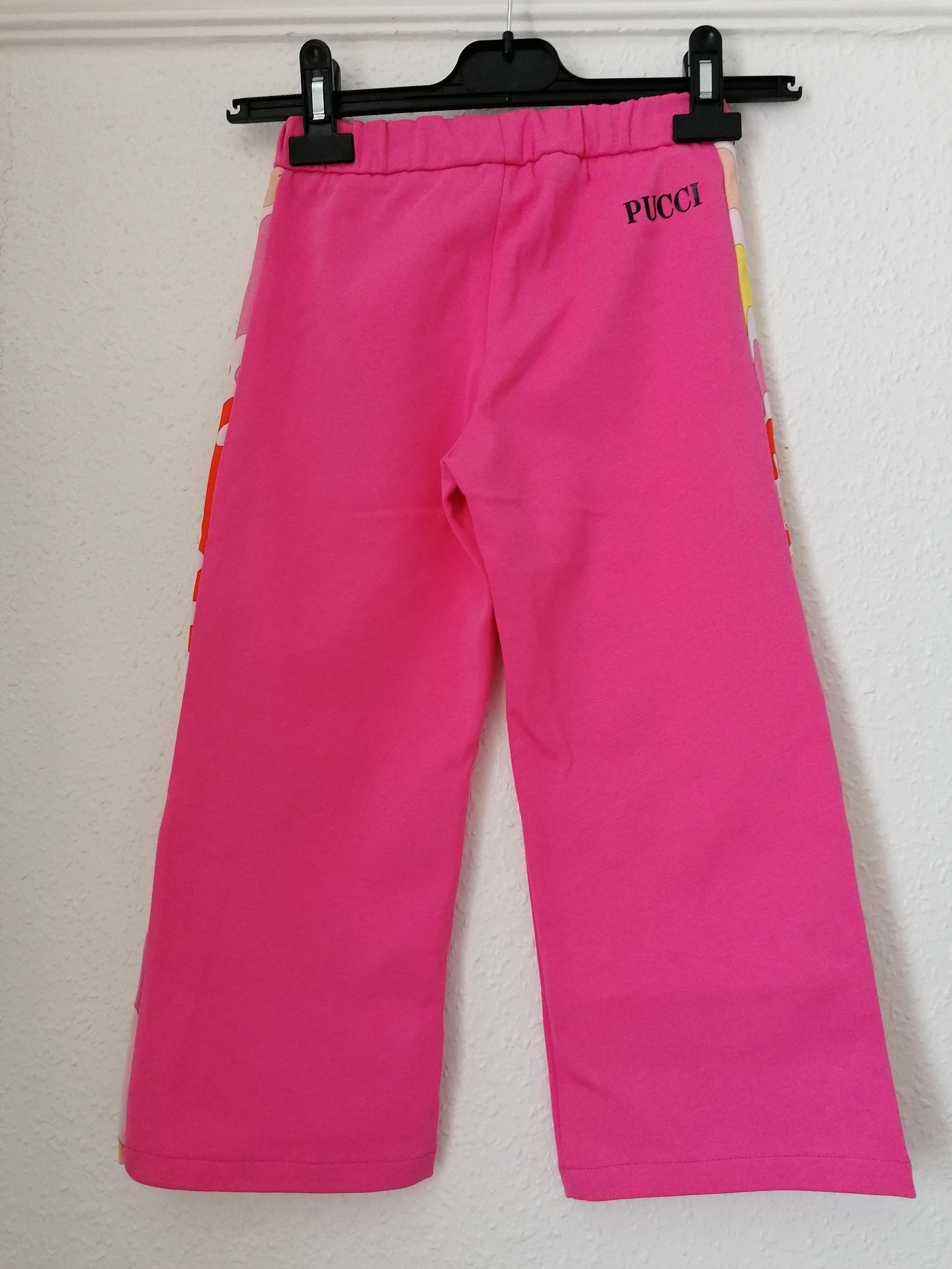 Pink cotton printed trim joggers