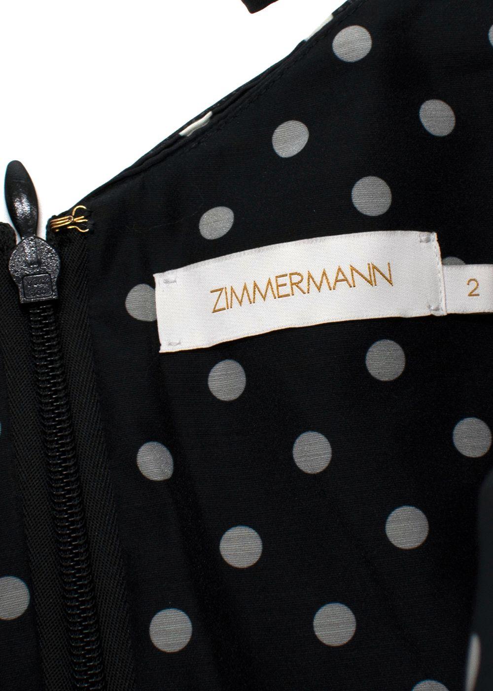 Zimmermann Off The Shoulder Black Polka Dot Midi