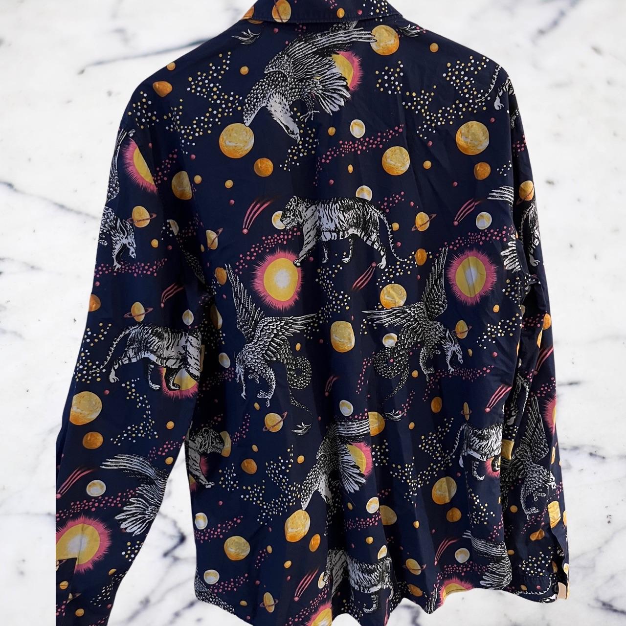 Navy space animals cotton shirt