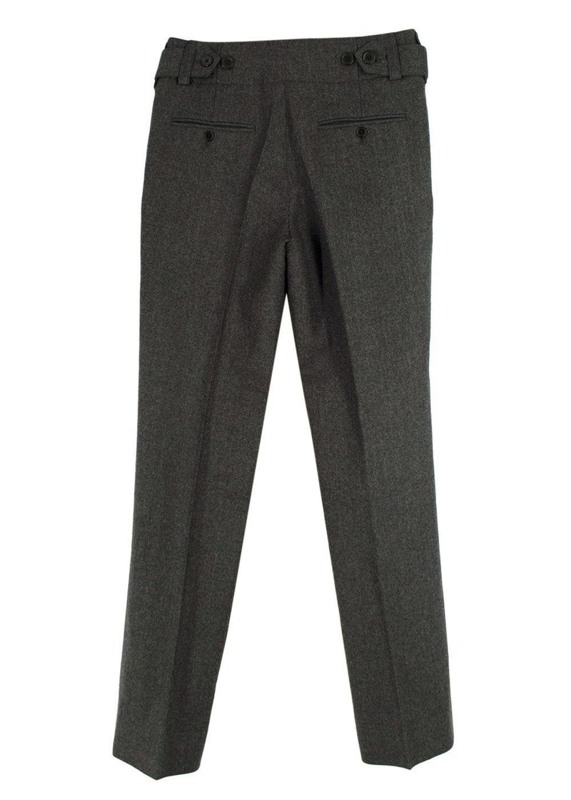 Saint Laurent Grey Belted Wool Trousers