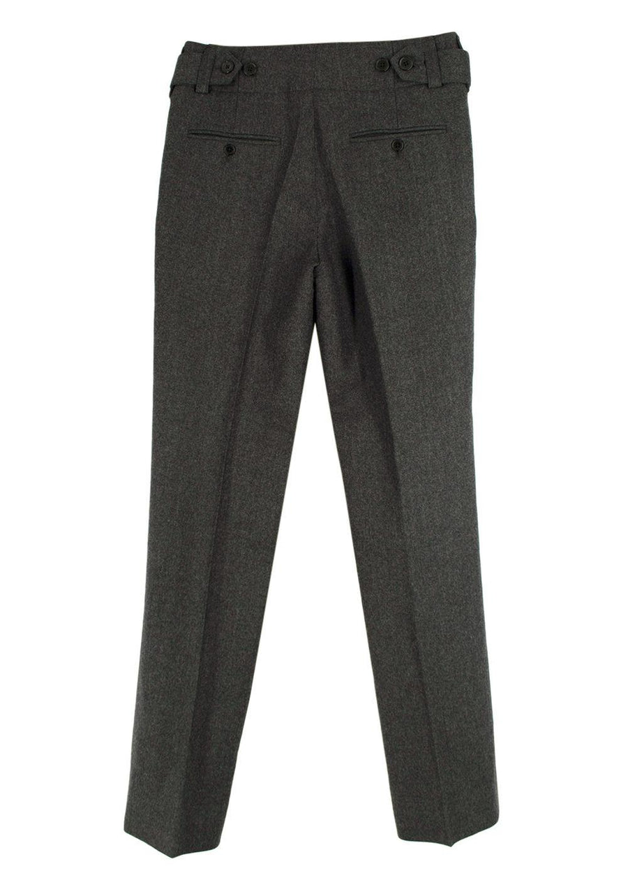 Saint Laurent Grey Belted Wool Trousers