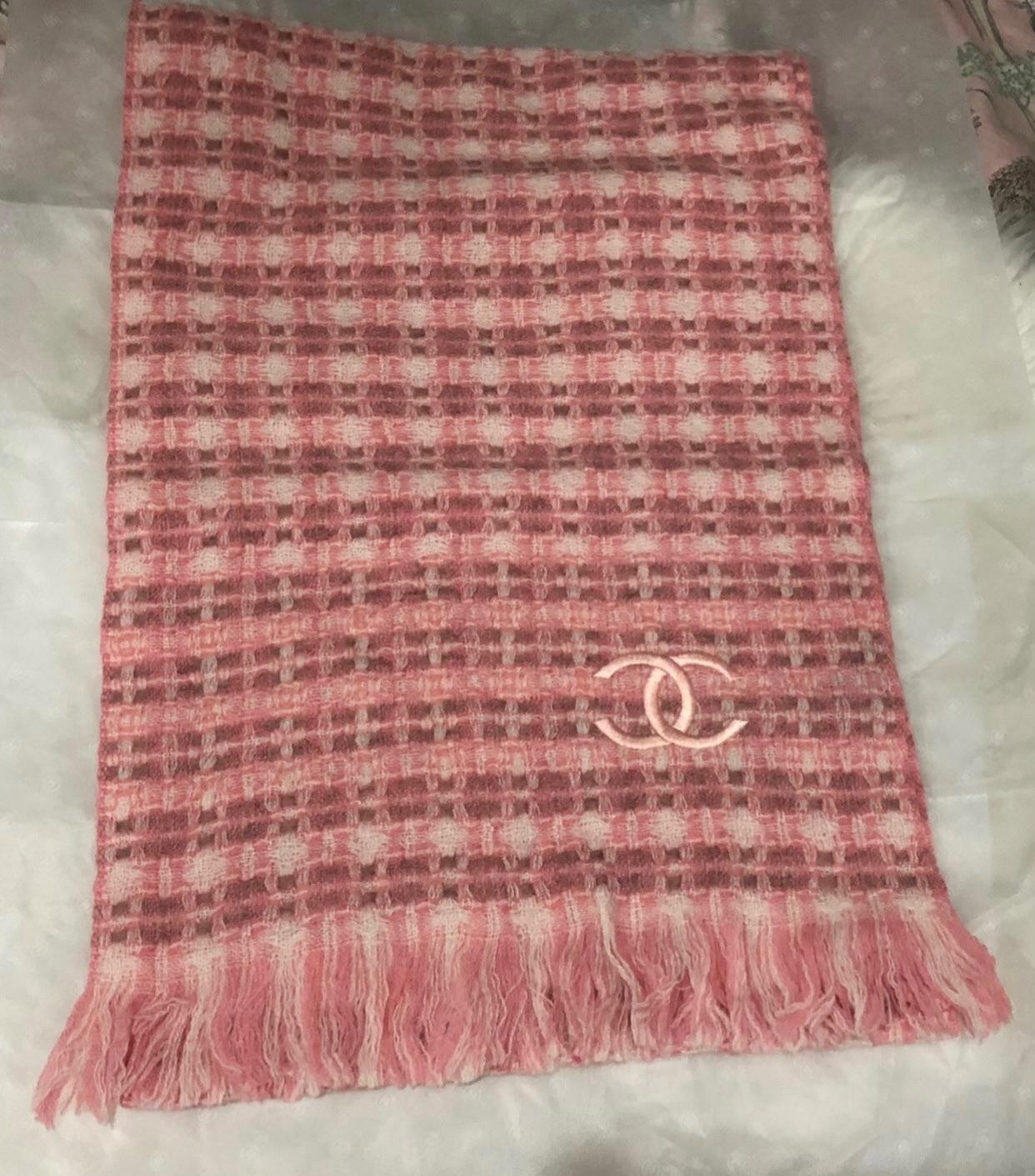 Chanel Pink  Cashmere Scarf
