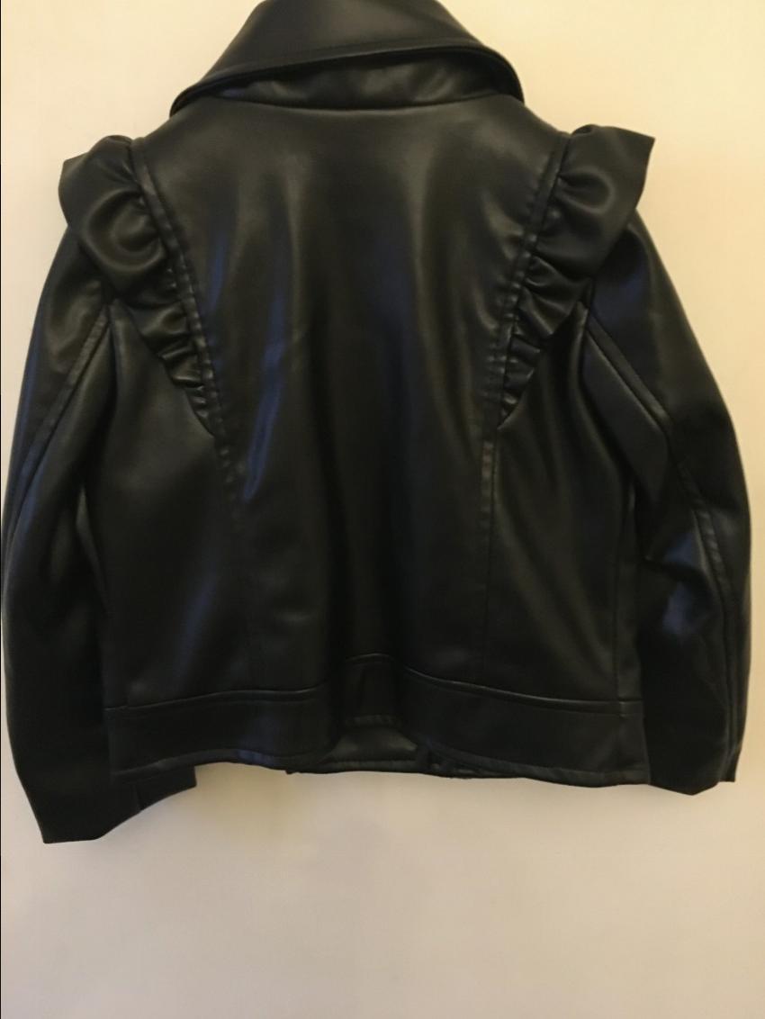Simonetta Kids Ruffled Faux Leather Jacket