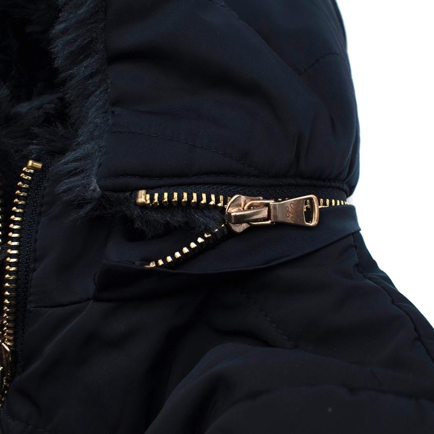 Tartine Et Chocolat Navy Padded Jacket with Faux Fur lining
