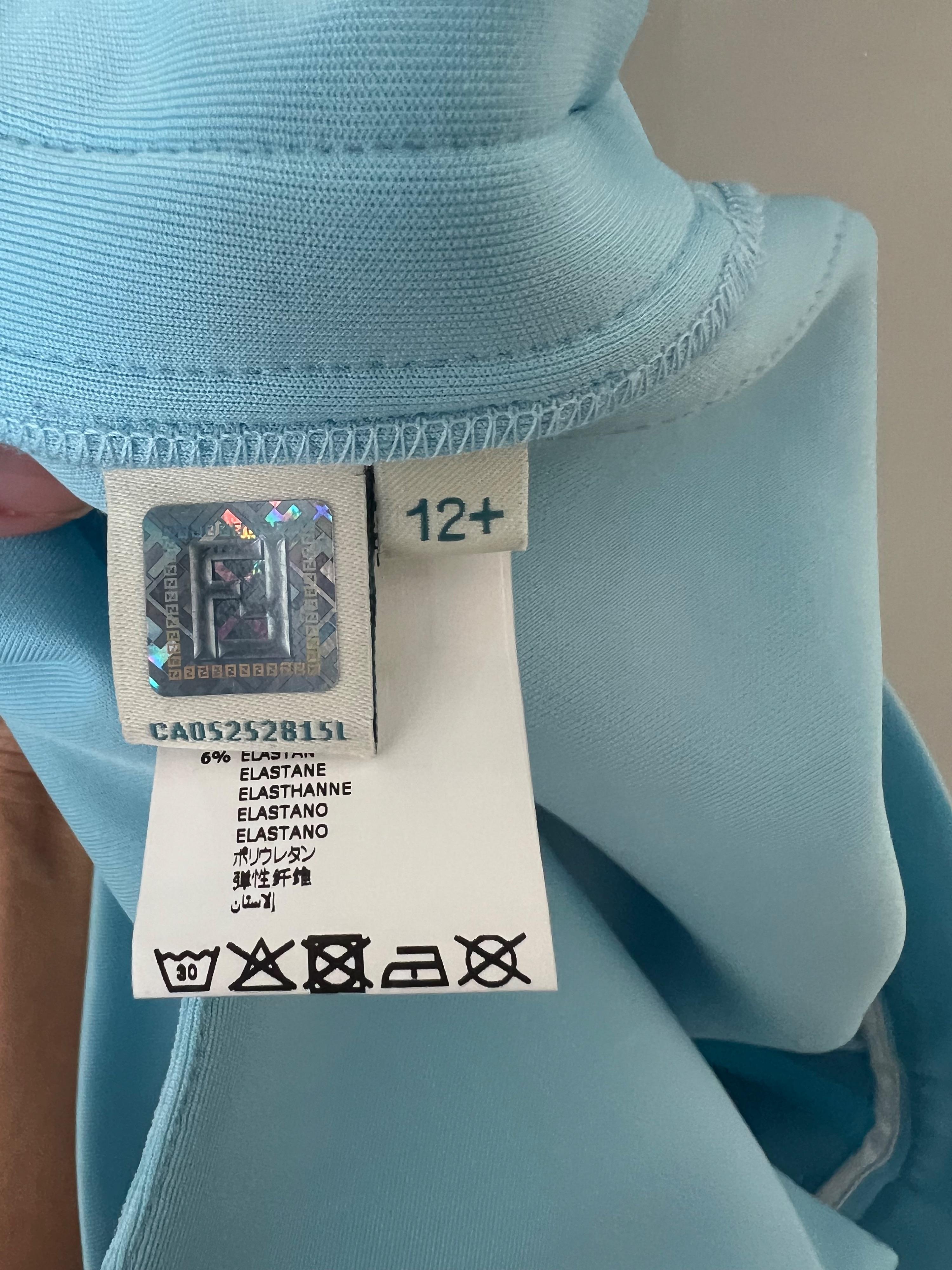 Fendi Kids Blue Logo Tapered Trousers