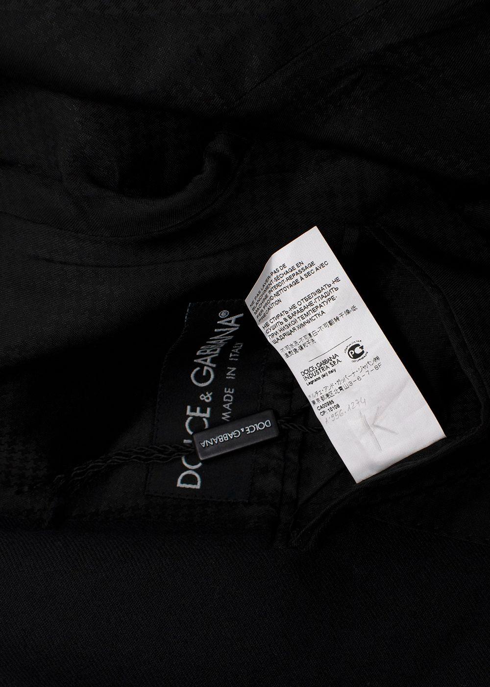 Dolce & Gabbana Black Wool Single Breasted Blazer