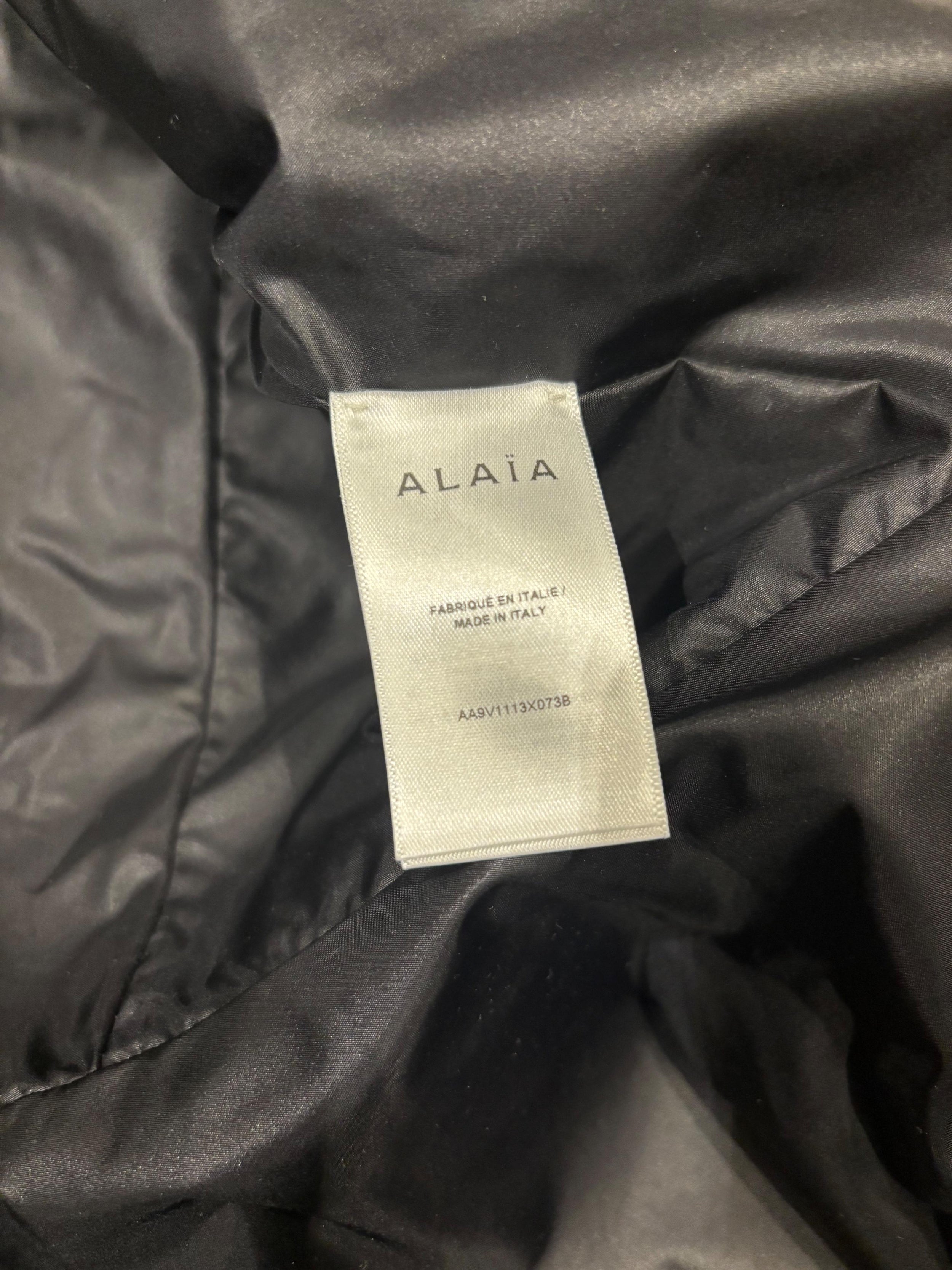 Alaia Black Leather Peplum Jacket