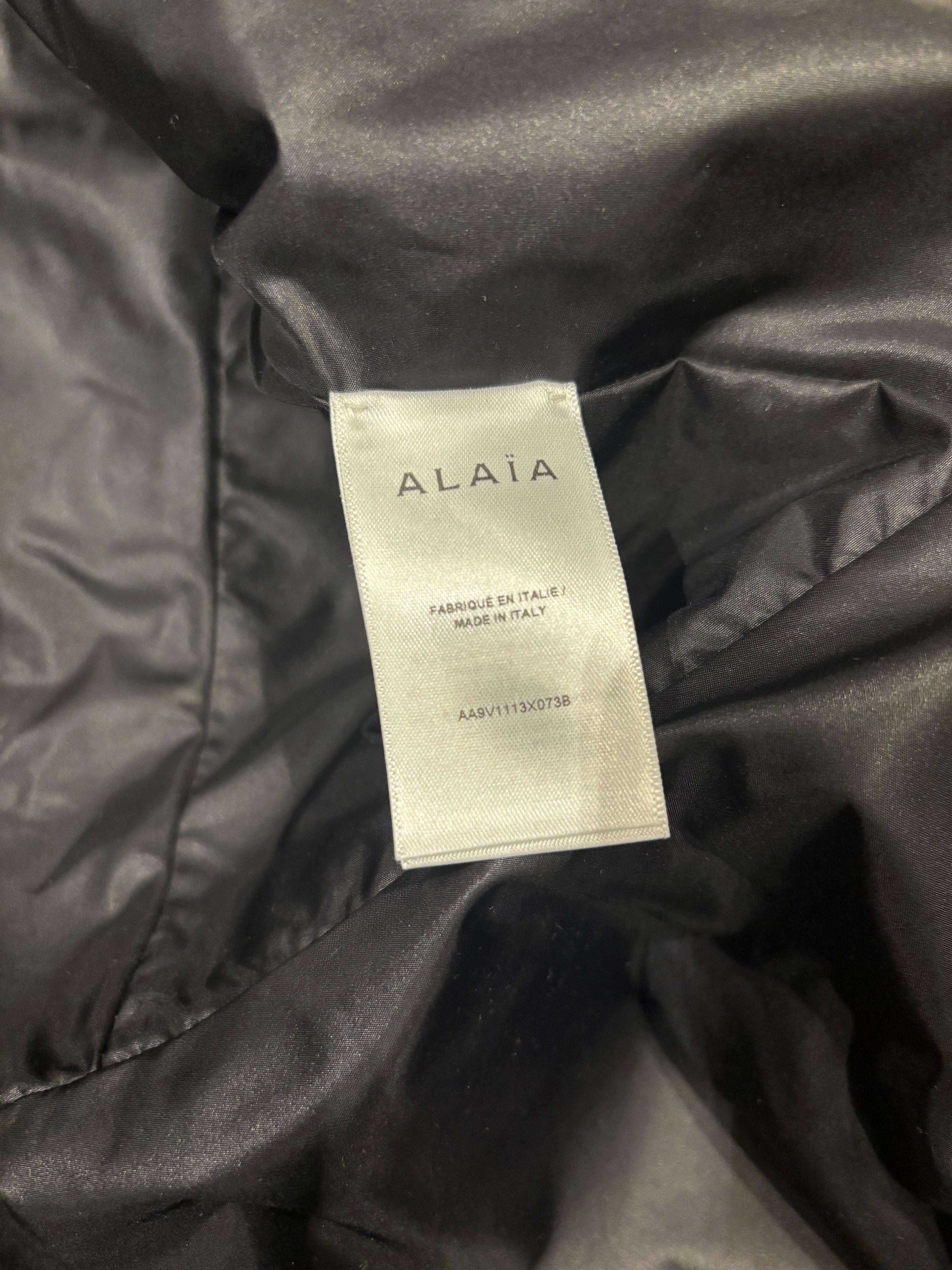 Alaia Black Leather Peplum Jacket