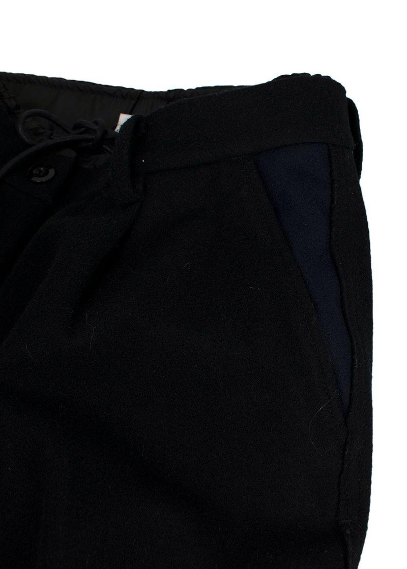 Sacai Luck Nylon Trimmed Black Wool Pants