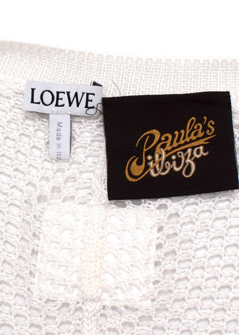 Loewe x Paulas Ibiza White Cotton Fishnet Dress