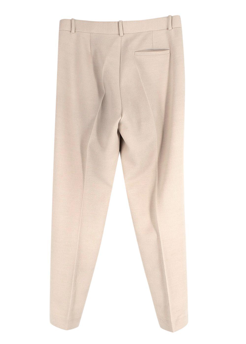 The Row Beige Wool Tailored Trousers
