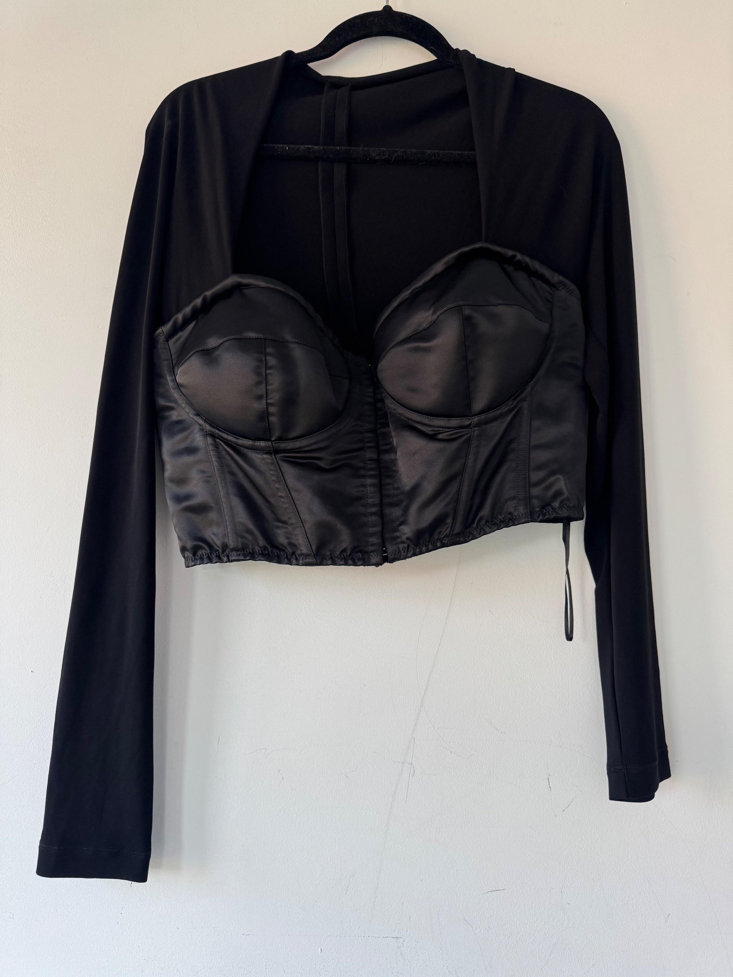 Black Square Neck Corset Top