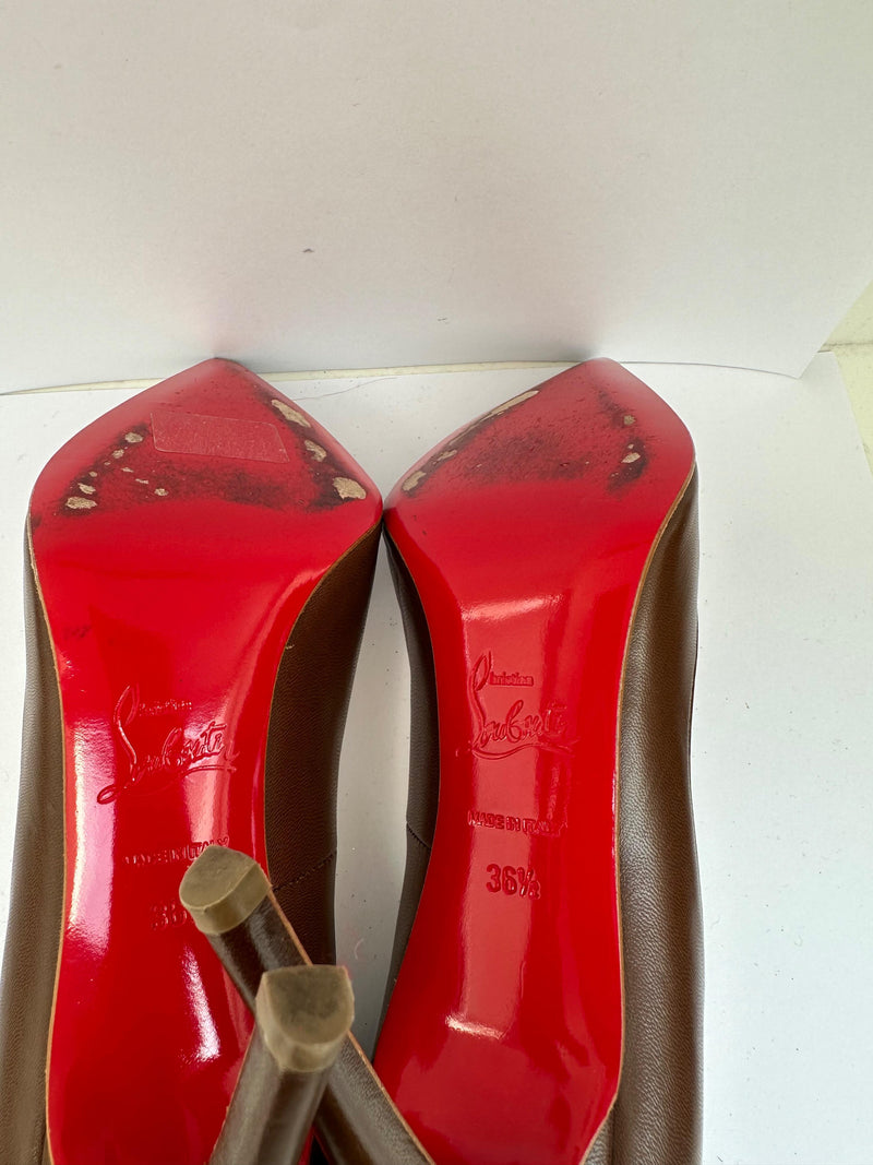 Pigalle 100 Brown Leather Pumps