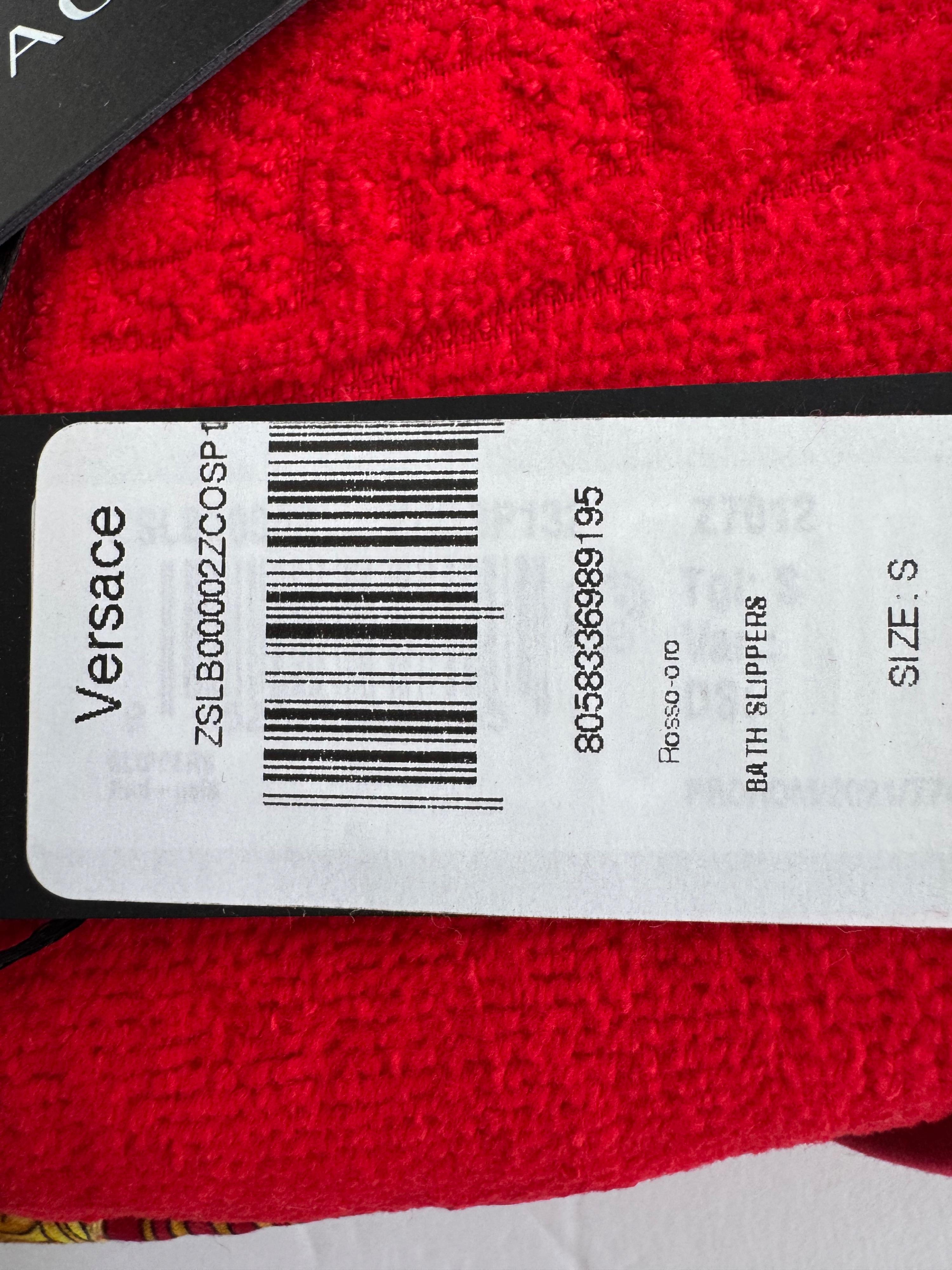 Versace Red Medusa Print Slippers