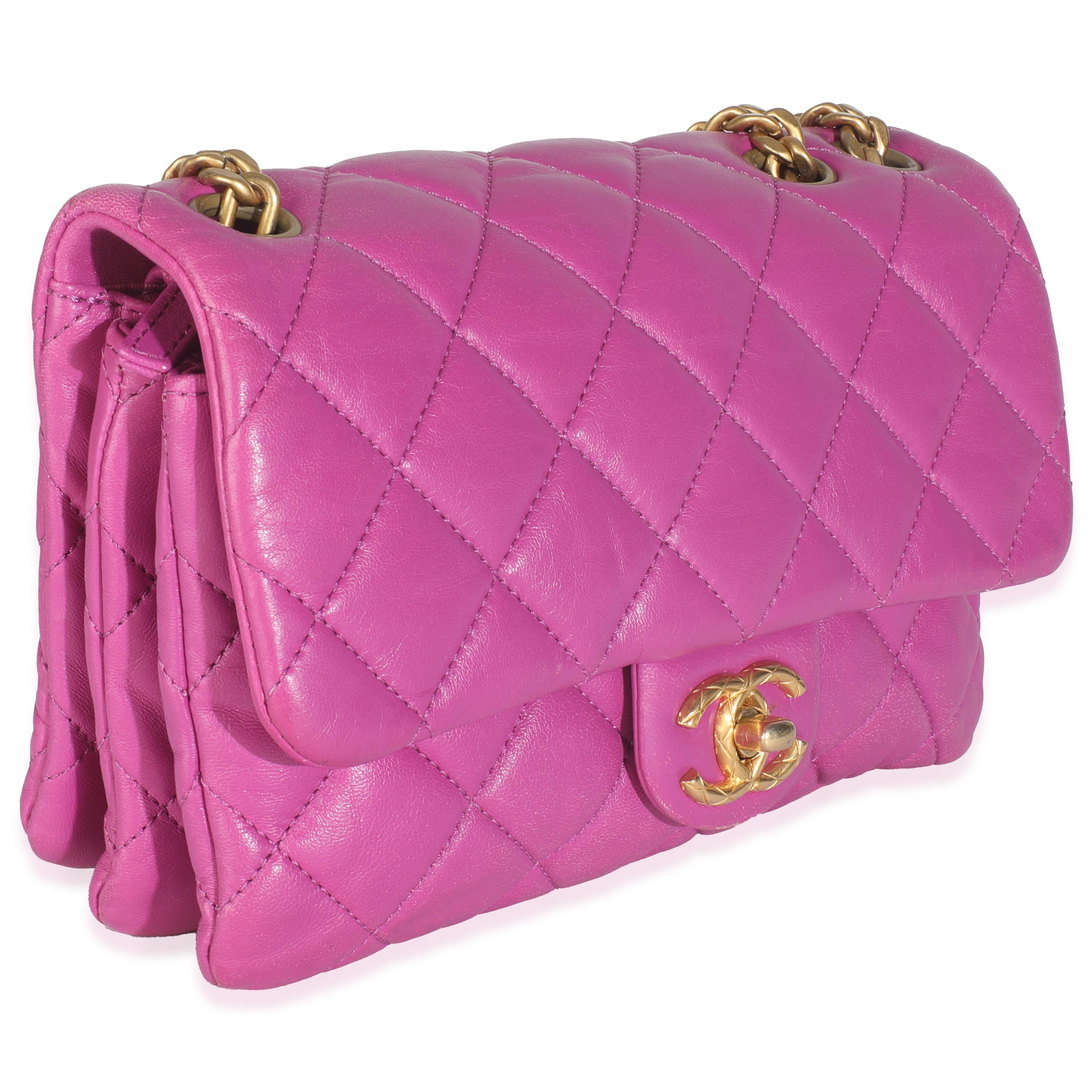 Chanel Shiny Aged Quilted Calfskin Small Pillow Crush Flap Bag
