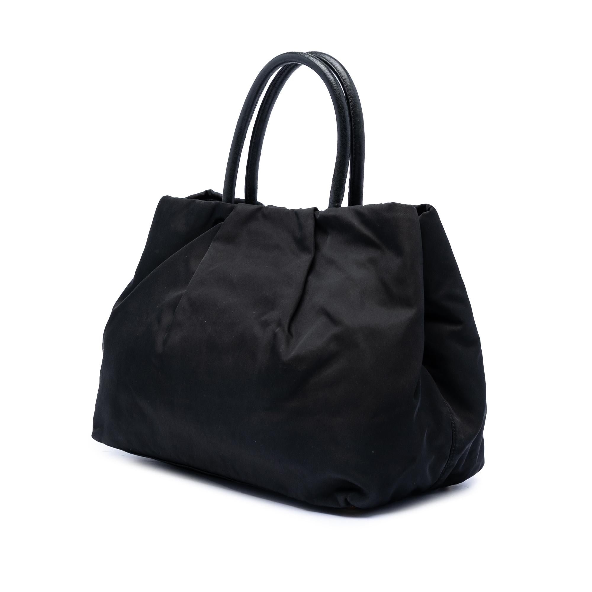 Prada Black Tessuto Fiocco Bow Tote