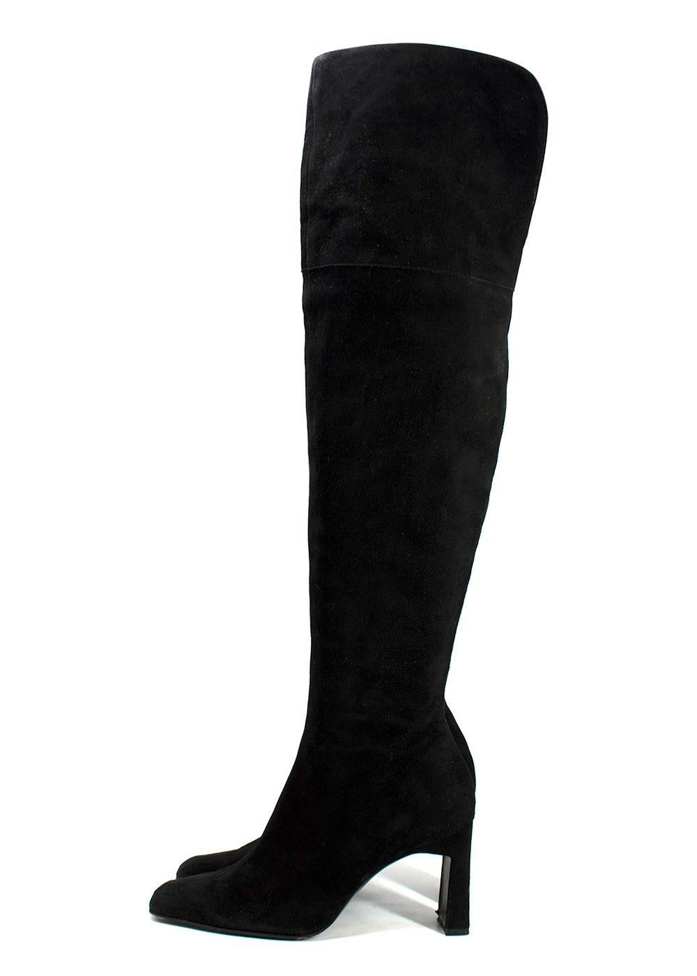 Charles Jourdan Black OTK Suede Boots