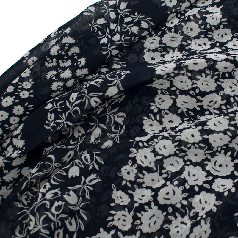 Bespoke Navy Floral Patter Shawl
