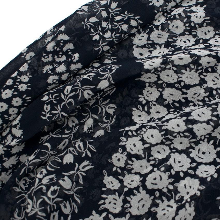 Bespoke Navy Floral Patter Shawl